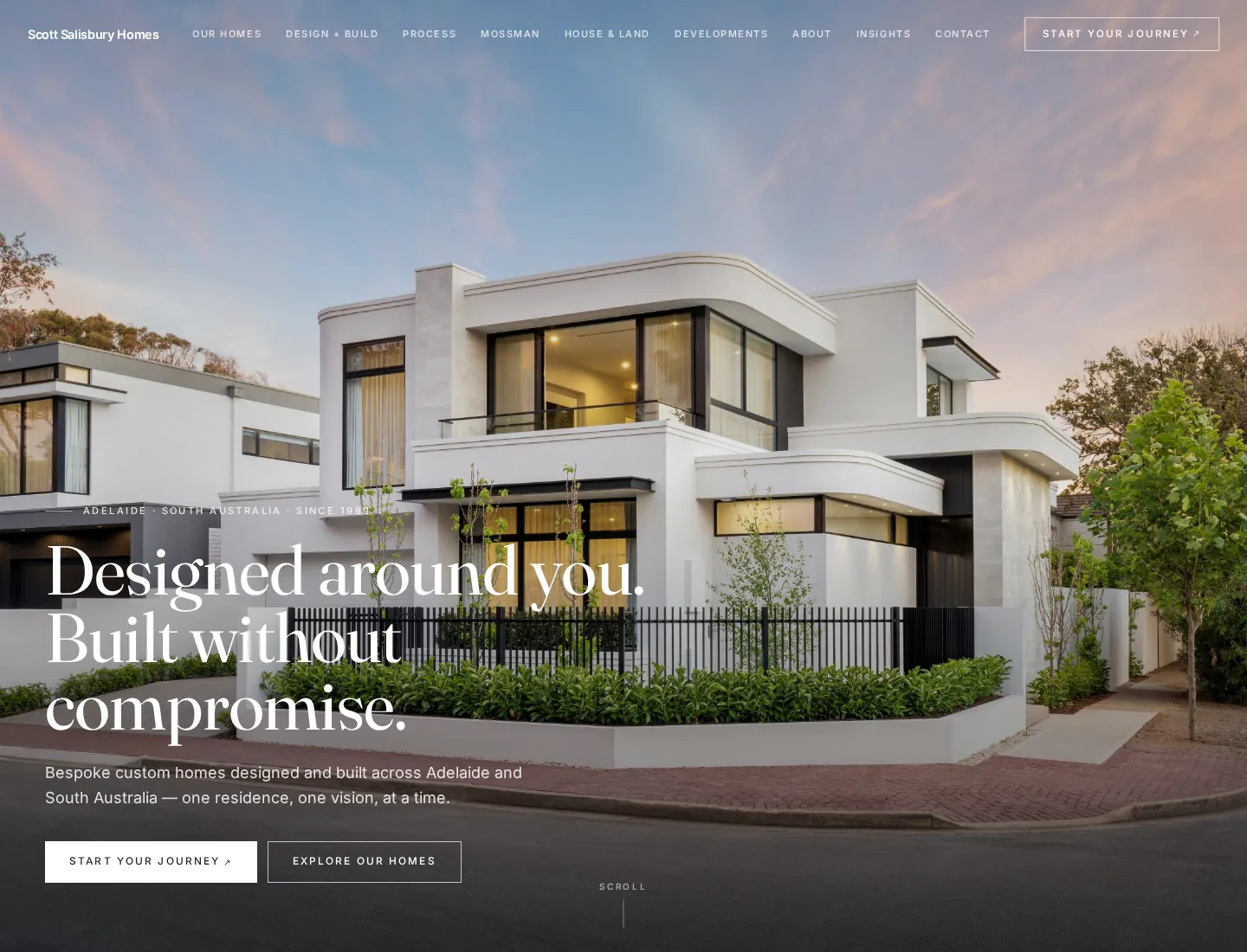 Scott Salisbury Homes desktop website view