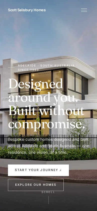 Scott Salisbury Homes mobile website view
