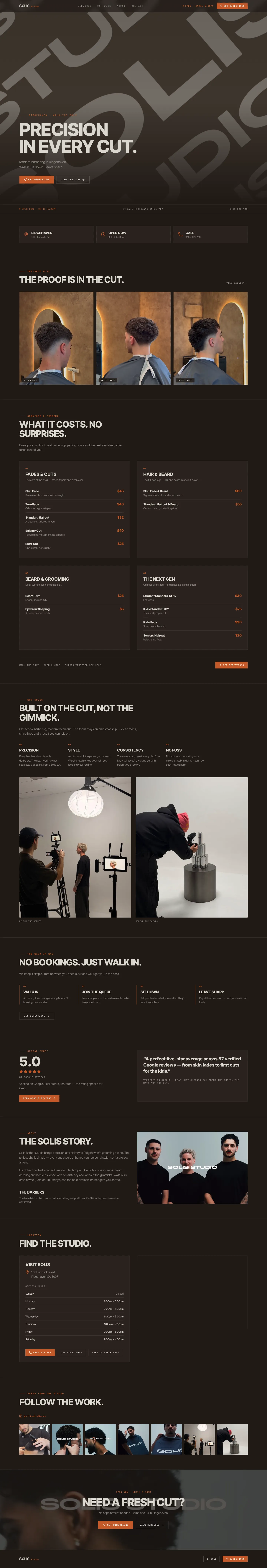 Solis Studio complete desktop website