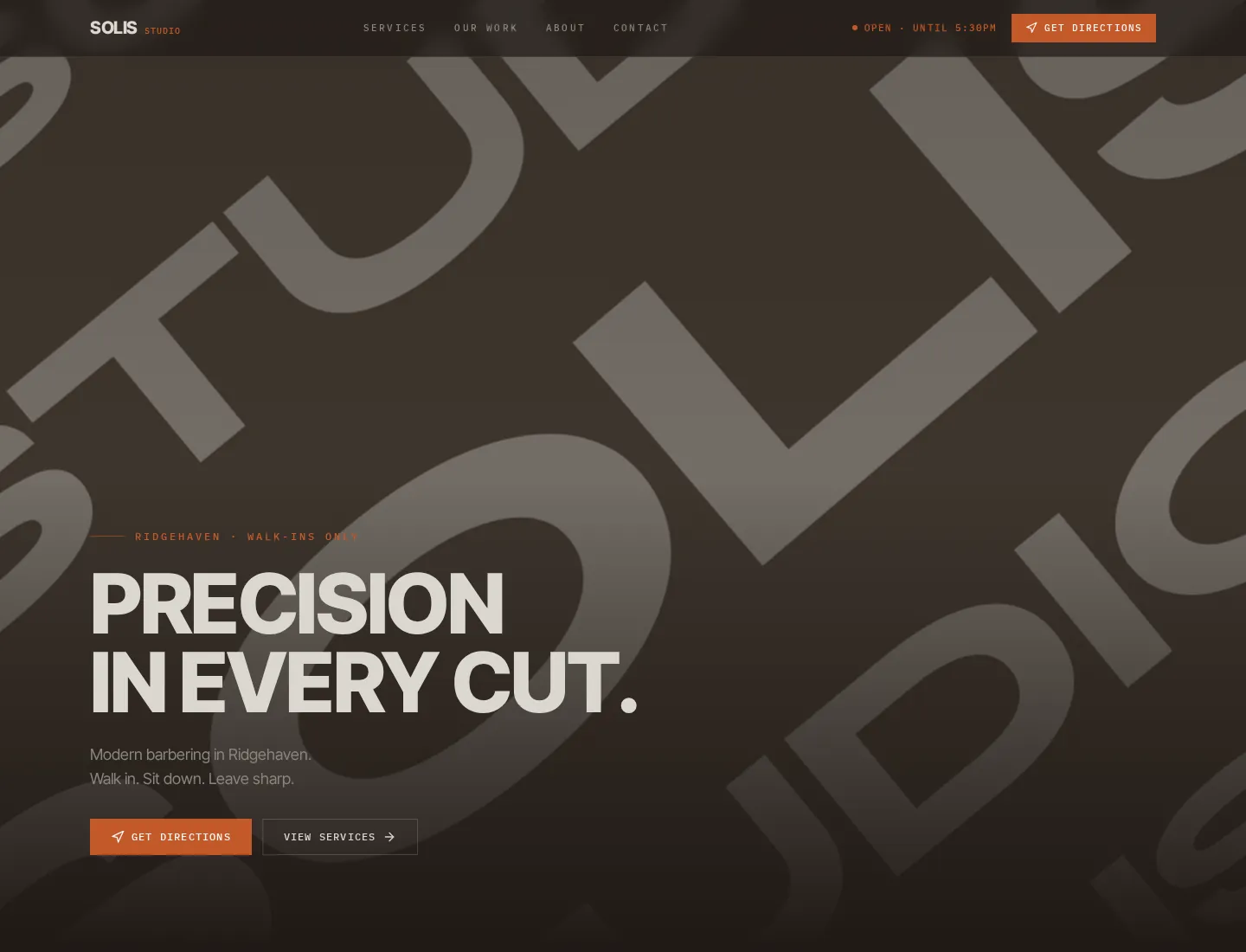 Solis Studio desktop website view
